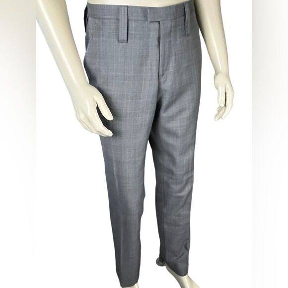 J. Lindeberg F/F Dress Pants in Subtle Gray/Lt Blue/Blk/Tan Plaid Like New Sz 50 - Picture 1 of 12
